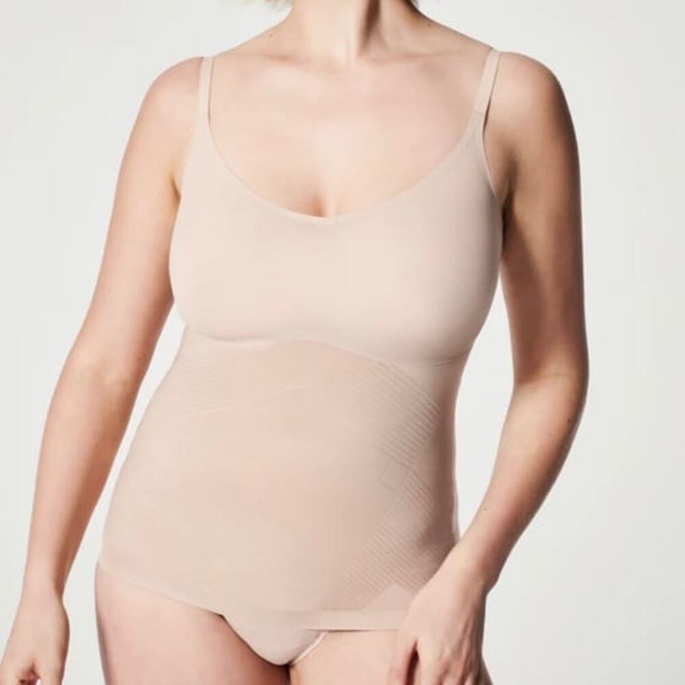 Spanx Beige Ballet Pink Undershirt Spaghetti Strap Cami Tank Top (0081)